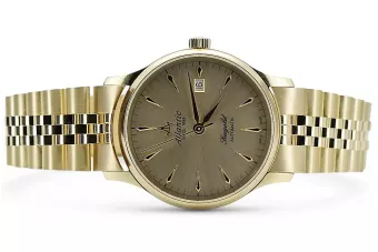 Gold men's watch Geneve ★ zlotychlopak.pl ★ Gold purity 585 333 Low Price!