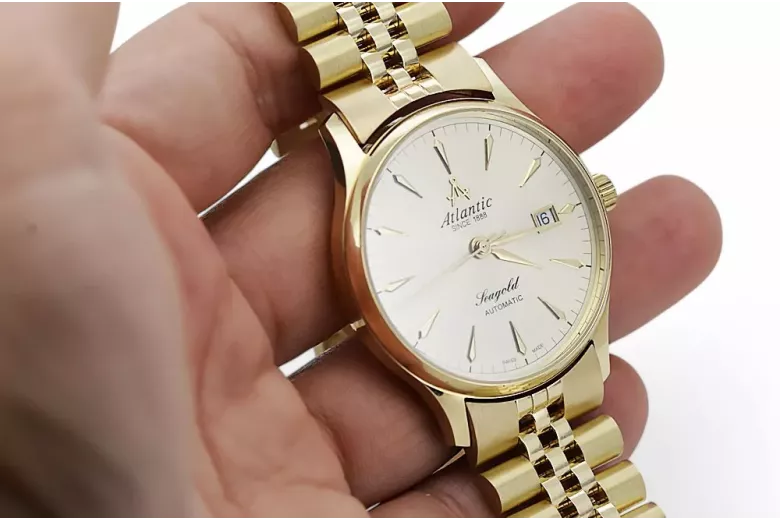 Gold men's watch Geneve ★ zlotychlopak.pl ★ Gold purity 585 333 Low Price!