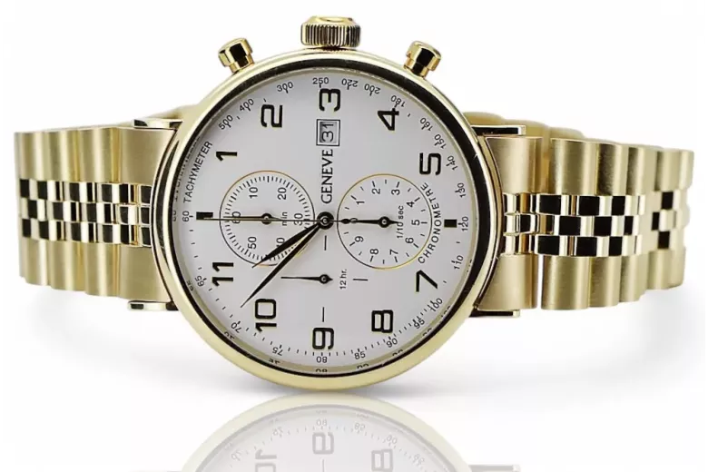 Montre hommes d'or Geneve ★ https://zlotychlopak.pl/fr/ ★ Pureté d'or 585 333 Low Price!