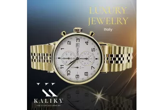 Złoty zegarek z bransoletą męski 14k Geneve mw053y&mbw022y