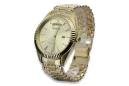 Gold men's watch Geneve ★ zlotychlopak.pl ★ Gold purity 585 333 Low Price!