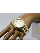 Gold men's watch Geneve ★ zlotychlopak.pl ★ Gold purity 585 333 Low Price!