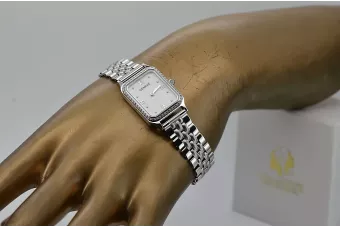 Zegarek z białego złota 14k damską z bransoletą Geneve lw055wdw&lbw008w