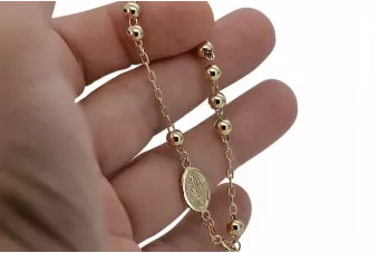 Yellow rose gold rosary bracelet★ russiangold.com ★ Gold 585 333 Low price