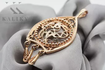 Russische Rose Rosa Sowjetische 14k 585 Gold UdSSR Vintage Anhänger vpn020
