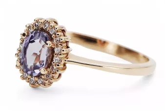 Оригінальний Вінтажний 14K Роуз Золото Alexandrite кільце Vintage crc009r