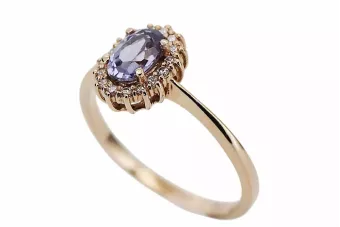 Aleksandryt Oryginalny wyrób Vintage 14k z różowego złota Pierścionek Klasyczny Vintage crc009r