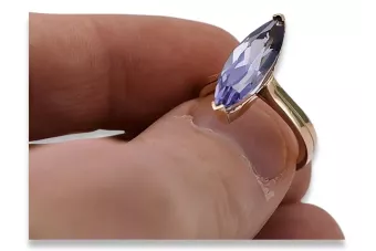 Aleksandryt Oryginalny wyrób Vintage 14k z różowego złota Pierścionek crc010r