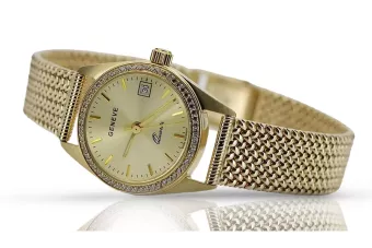 Gold men's watch Geneve ★ zlotychlopak.pl ★ Gold purity 585 333 Low Price!