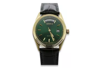 Gold men's watch Geneve ★ zlotychlopak.pl ★ Gold purity 585 333 Low Price!