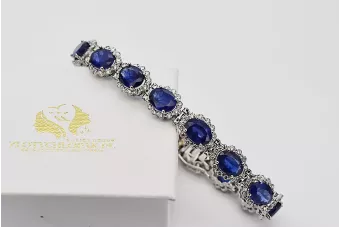 Белият 14картен златен браслет от сафит и диаманти