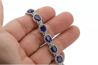 White 14k gold tennis sapphite and diamonds bracelet tbd001w