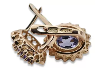 Винтидж розови обеци с александрит 14k 585 злато vec125 Vintage