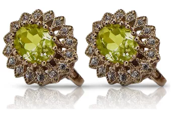 copy of Boucles d’oreilles en or rose soviétique russe 14k 585 vec033 alexandrite rubis émeraude saphir ...