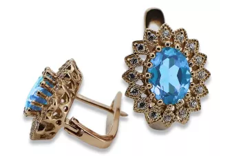 copy of Russische Sowjetische Rose Pink 14k 585 Gold Ohrringe vec033 Alexandrit Rubin Smaragd Saphir ...