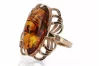 Roségold 14k 585 Bernstein Ring vrab019 Russischer Sowjetischer Vintage Schmuckstil