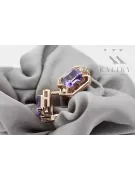 Boucles d'oreilles en alexandrite rose 14 carats 585, style vintage russe soviétique vec020r