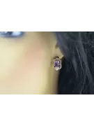 Boucles d'oreilles en alexandrite rose 14 carats 585, style vintage russe soviétique vec020r