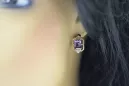 Boucles d'oreilles en alexandrite rose 14 carats 585, style vintage russe soviétique vec020r