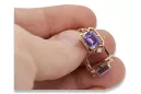 Boucles d'oreilles en alexandrite rose 14 carats 585, style vintage russe soviétique vec020r