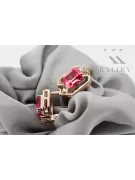 Ruby Diamanten Vintage Ohrringe Handwerk Original 14K Rose Gold vec020r
