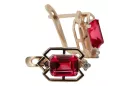 Ruby Diamanten Vintage Ohrringe Handwerk Original 14K Rose Gold vec020r