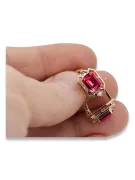 Ruby Diamanten Vintage Ohrringe Handwerk Original 14K Rose Gold vec020r