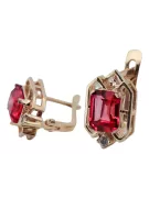 Ruby Diamanten Vintage Ohrringe Handwerk Original 14K Rose Gold vec020r