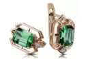 Diamantes esmeraldas Pendientes vintage artesanía Original 14K Rose Gold vec020r