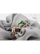 Emerald diamonds Vintage Earrings craft Original 14K Rose Gold vec020r