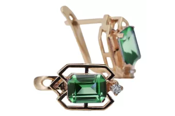 Emerald Diamanten Vintage Ohrringe Handwerk Original 14K Rose Gold vec020r