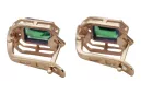 Emerald diamonds Vintage Earrings craft Original 14K Rose Gold vec020r