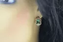 Diamantes esmeraldas Pendientes vintage artesanía Original 14K Rose Gold vec020r
