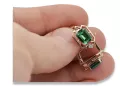 Emerald diamonds Vintage Earrings craft Original 14K Rose Gold vec020r