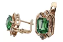 Emerald diamonds Vintage Earrings craft Original 14K Rose Gold vec020r