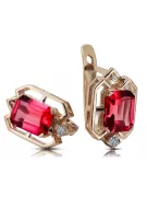 Рубиновые бриллианты Винтажные серьги Original 14K Rose Gold 020r