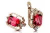 Ruby Diamanten Vintage Ohrringe Handwerk Original 14K Rose Gold vec020r