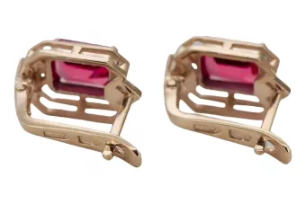 Diamantes de Ruby Pendientes vintage artesanía Original 14K Rose Gold vec020r