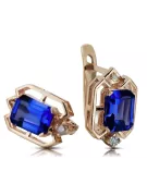 Sapphire diamonds Vintage Earrings craft Original 14K Rose Gold vec020r