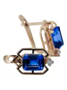 Sapphire diamonds Vintage Earrings craft Original 14K Rose Gold vec020r