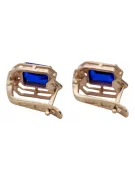 Sapphire diamonds Vintage Earrings craft Original 14K Rose Gold vec020r