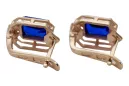 Sapphire diamonds Vintage Earrings craft Original 14K Rose Gold vec020r
