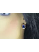 Sapphire diamonds Vintage Earrings craft Original 14K Rose Gold vec020r