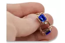 Sapphire diamonds Vintage Earrings craft Original 14K Rose Gold vec020r
