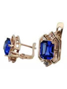Sapphire diamonds Vintage Earrings craft Original 14K Rose Gold vec020r