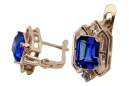Sapphire diamonds Vintage Earrings craft Original 14K Rose Gold vec020r