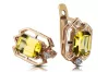 Gelbe Peridot Diamanten Vintage Ohrringe Handwerk Original 14K Rose Gold vec020r