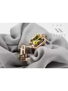 Yellow peridot diamonds Vintage Earrings craft Original 14K Rose Gold vec020r