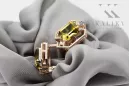 Yellow peridot diamonds Vintage Earrings craft Original 14K Rose Gold vec020r