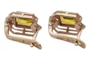 Yellow peridot diamonds Vintage Earrings craft Original 14K Rose Gold vec020r
